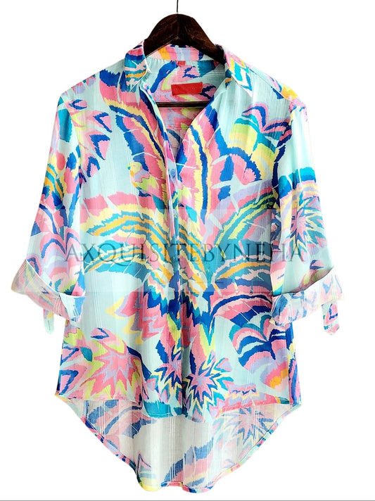 Sky Blue colourfull co-ord