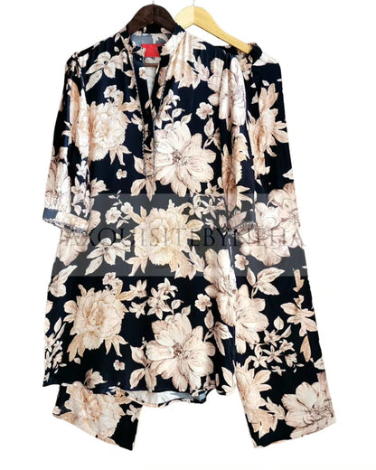 Orange Printed Semi Formal