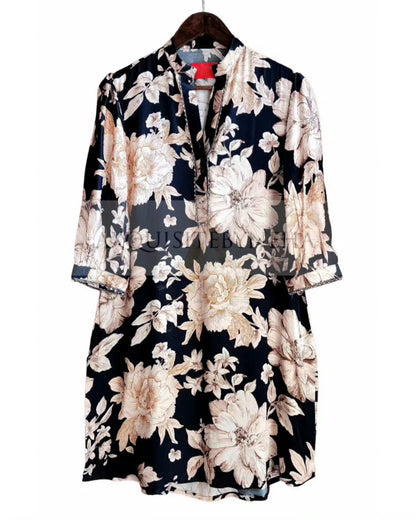 Orange Printed Semi Formal