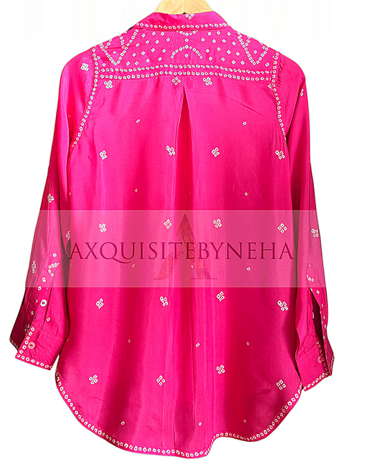 Hot Pink Bandhani Shirt