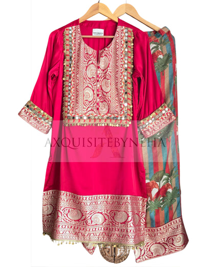 Red Elephants Print Plazo