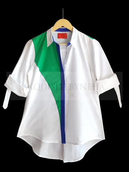 White Colour block set